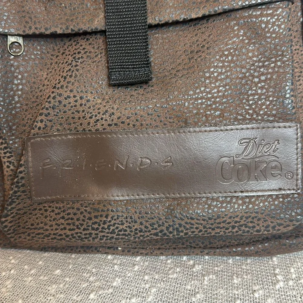 Vintage FRIENDS Warner Bros Diet Coke Pebbled Leather Backpack Back Pack